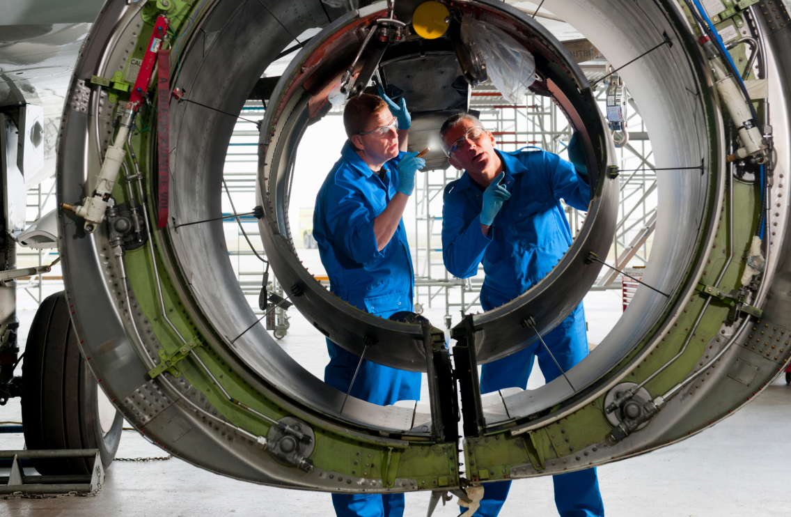 Engineers reviewing their work