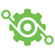 Green gear with circular design