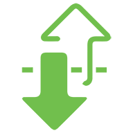 Upload and download arrows icon